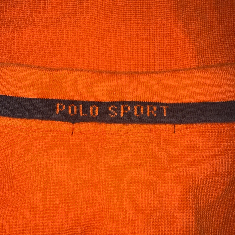 VTG Polo Sport Ralph Lauren Long Sleeve Polo/Rugby Shirt Orange Size‎ Medium - Picture 7 of 7